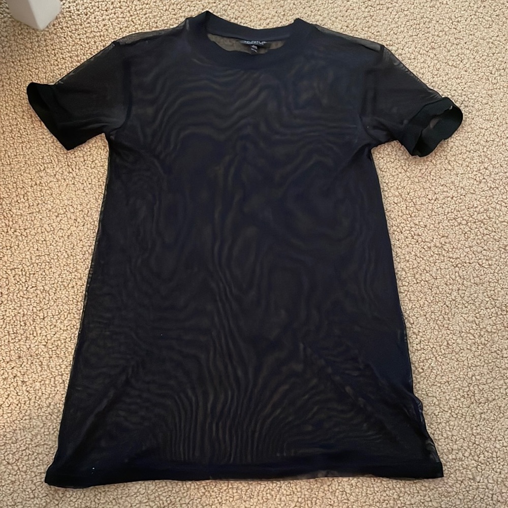 TopShop US size 2, Mesh Black Top